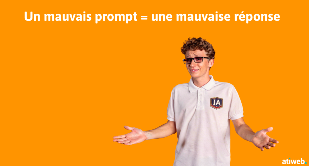 Un mauvais prompt IA donne des r&eacute;ponses de mauvaises qualit&eacute; Illustration